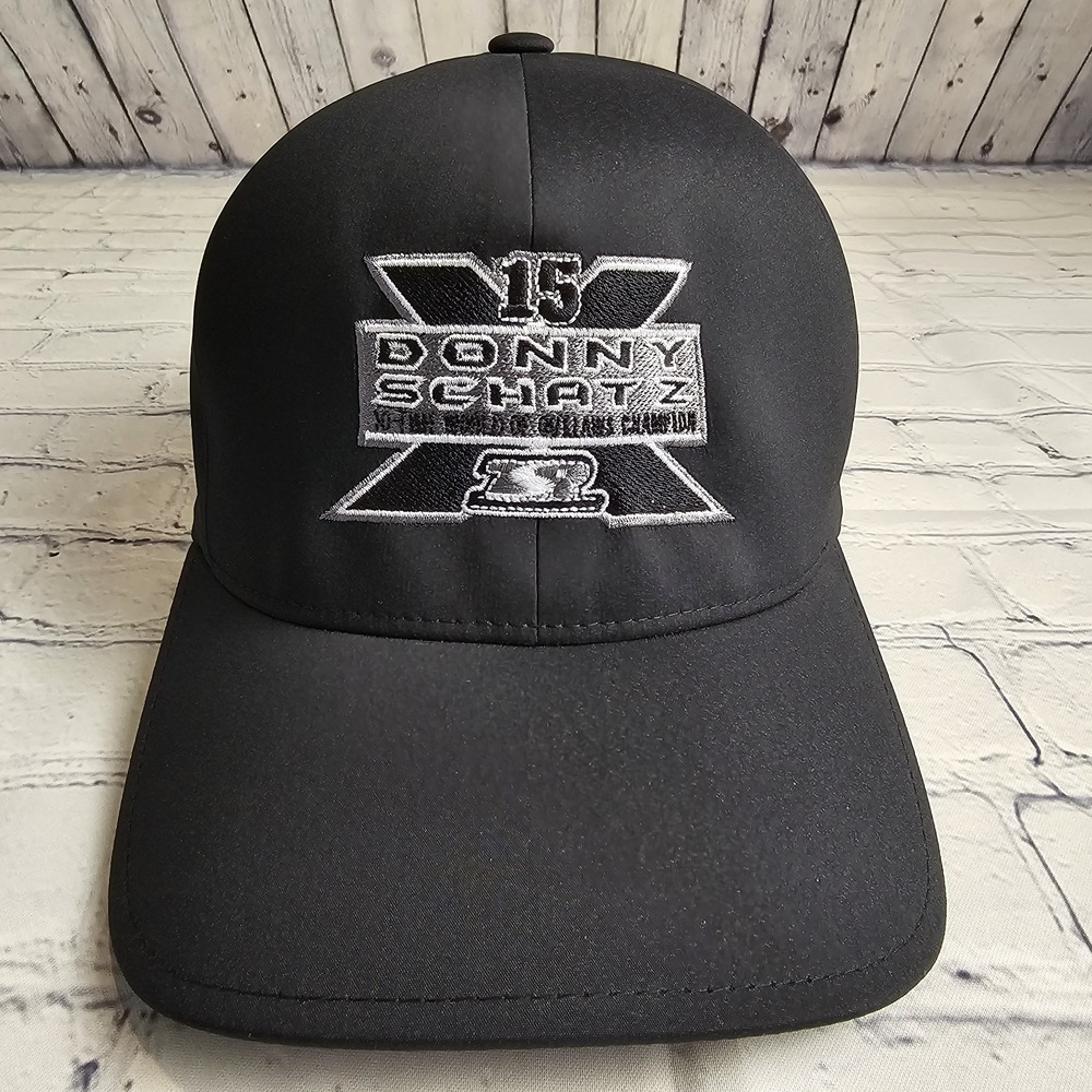 Donny Schatz Flexfit Delta Hat S/M Black WOO World Of Outlaws Racing #15 Stretch